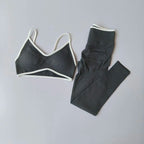 Seamless 2PCS Legging Sets Women's Strappy Sports Bras and Leggings High Waist Fitness Sculpt Leggings Running Pants Gym Suits