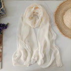 Women Foulard Gradient Solid Color Chiffon Georgette Scarf Bandana Elegant Long Shawl Hijab Summer Sun Protection