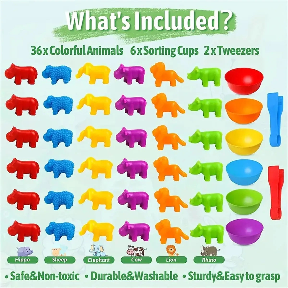 Children Counting and Sorting Toy with Pom Poms and Tweezers Set