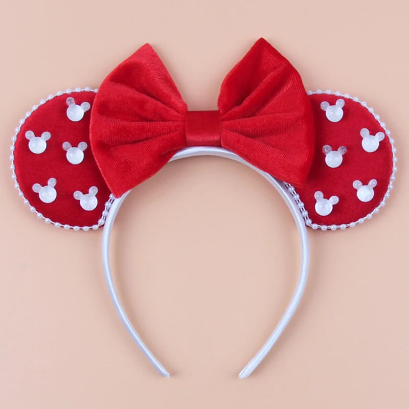 New Trendy Mouse Ears Headband 3.3"Velvet For Girls Soft Bow Hairband Halloween Festival Party Trip DIY Hair Accessories Gifts