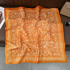 2025 Silk Shawl Print Headscarf Cat Hair Wrap Neckerchief Female Satin Square Scarf For Women Headband Foulard Hijab Bandana