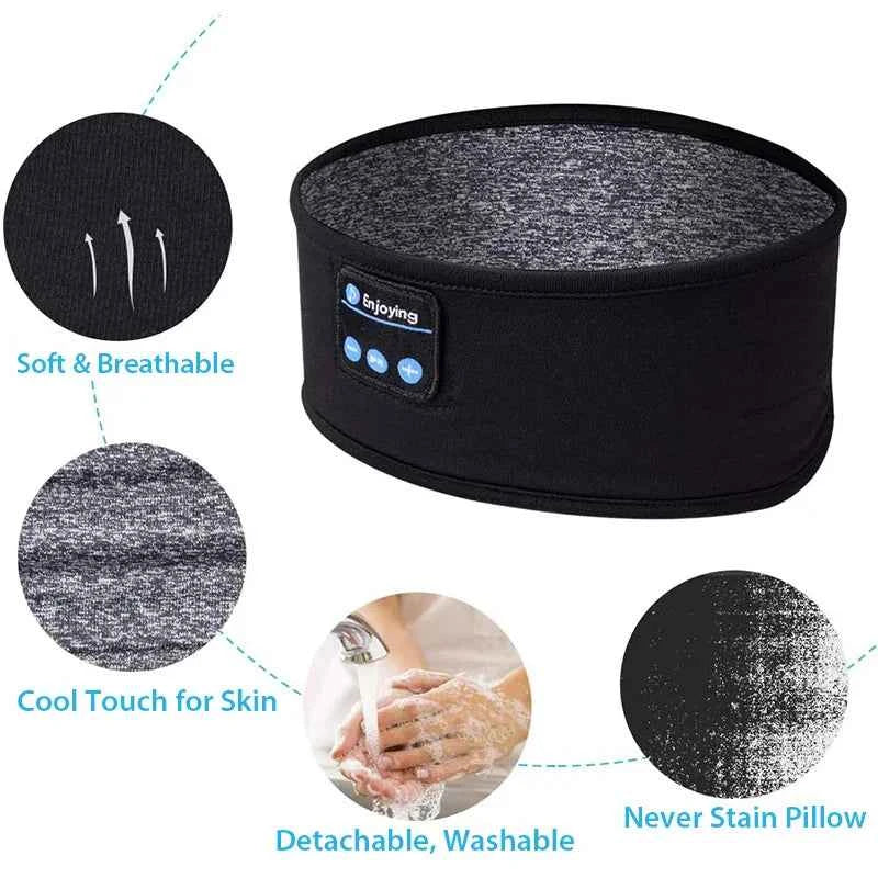 Bluetooth Headband Headphones Wireless Music Sports Hairband Running Fitness Sweatband Earphones Soft Sleeping Eye Mask Headset