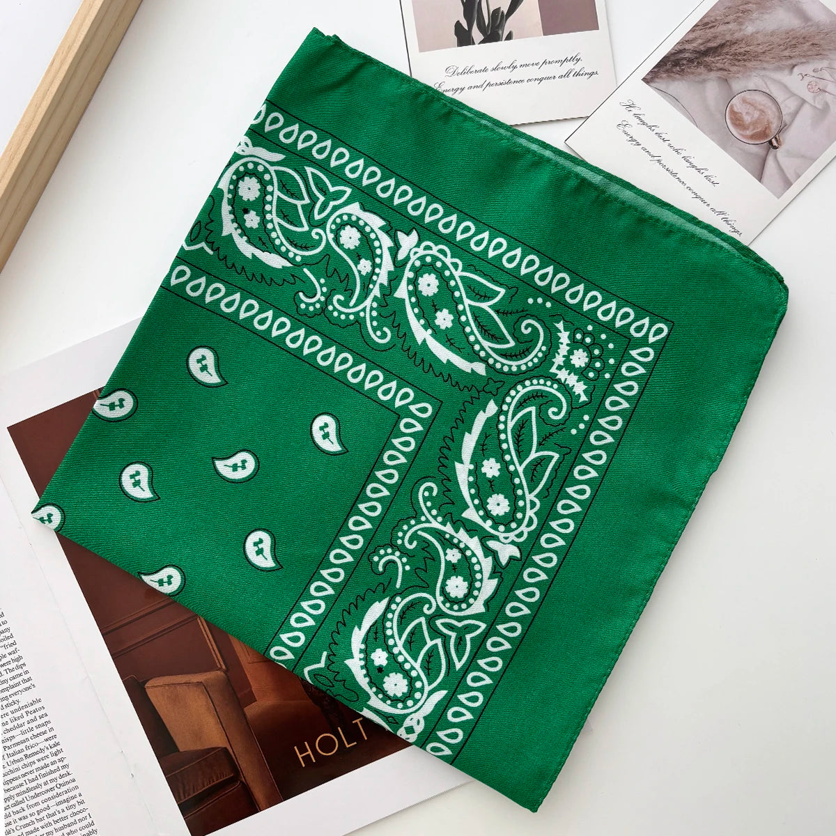 Unisex Men Women Bandana Hairband Cowboy Mens Biker Sports Headwear Wrist Hairwrap Paisley Head Wrap Square Scarf