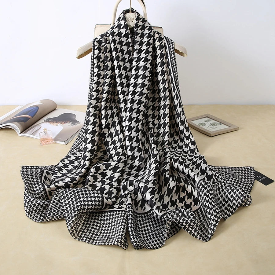 100% Natural Silk Scarf Women Luxury Brand Digital Print Flowers Silk Pashmina Shawl Female Long Bandana Foulard 2020 Oversize