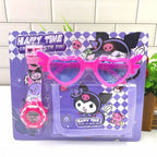 Sanrio Children's Watch Set, Hello Kitty Fashion Watch with Children's Wallet and Glasses, Melody Kulemi Cartoon Watch