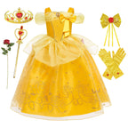 Girls Belle Deluxe Princess Costume – Beauty and Beast Cosplay Dress