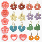 Flowers/Love Soft Ceramic Earring Mold Polymer Clay Cutter DIY Handmade Jewelry Pendant Quick Modeling Cutting Ceramic Tool