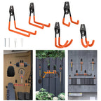 Heavy Duty Wall Mount Metal Hook Garage Organizer Bicycle Ladder Hanger Anti Slip Storage Hook For Garden Tools Home Workshop