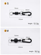 Portable Steel Fishing MRC Strong Magnetic Quick Release Clips Net Holder with Fishing Coil Lanyard Aluminum Carabiner 105x20mm
