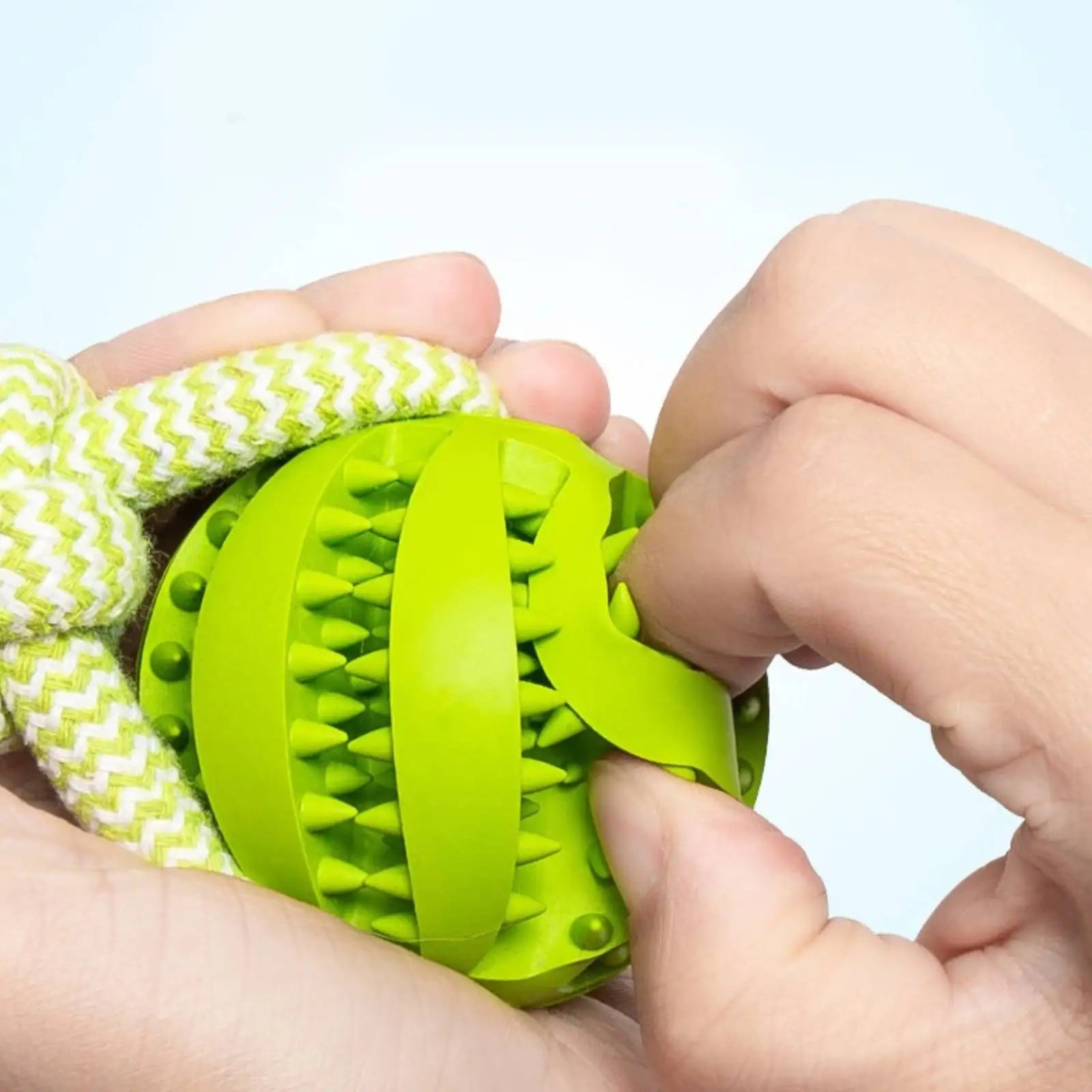 Interactive Dog Toy Balls – Treat Dispensing Rope & Rubber Chew Balls for Dogs