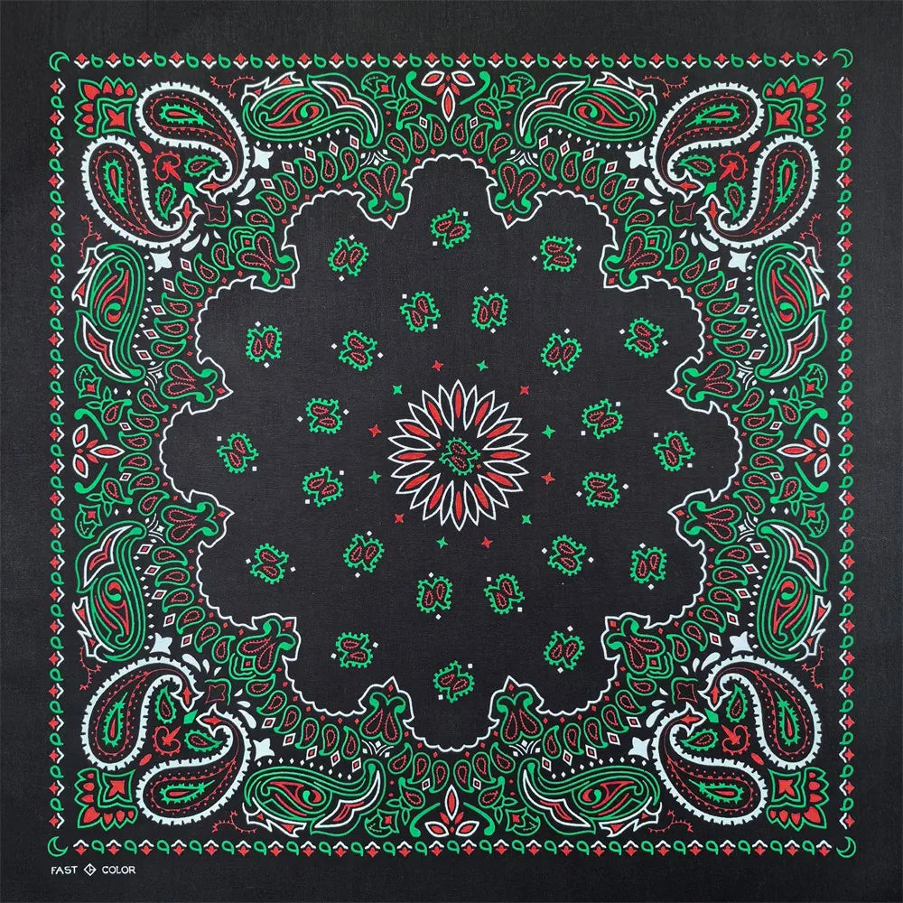 Navy Blue Cashew Hip Hop Cotton Square Bandana Scarf Riding Headband Paisley Gifts For Men Unisex