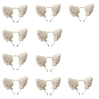 Plush Lace Cat Ears Bell Headband for Women Korean Style Elegant Fashion Girl Hair band Party Cosplay