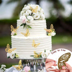 48pcs 3D Butterfly Wall Decor 4 Styles 3 Sizes, Gold Butterfly Decorations for Butterfly Birthday Party Cake Room Decorations
