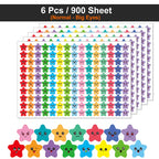 450-3000 Sheet Happy Face Stars Reward Sign Stickers Pack DIY Skateboard Suitcase Stationery Decals Decor Phone Laptop Gift Toys