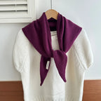 100% Wool Winter Scarf For Women Warm Triangle Knit Scarves Hijab Solid Lady Shawl Wrap Female Pashmina Bandana Head Scarfs New