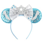 Cinderella Cartoon Mouse Ear Headband Sequin Bows Girl Adult Kid Halloween DIY Party Cosplay Hair Accessories Princess Hairband