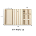 Plush Jewelry Storage Tray, Detachable Tray, Earrings, Earrings, Rings, Necklaces, Storage Tray, Drawer, Partition Tray