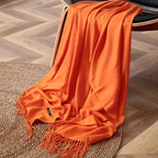 Women's Pashmina Scarf Shawls Soft Cashmere feeling Headscarf Travel Office Winter  Warm Hijabs Solid Lady Wraps Female Bandana