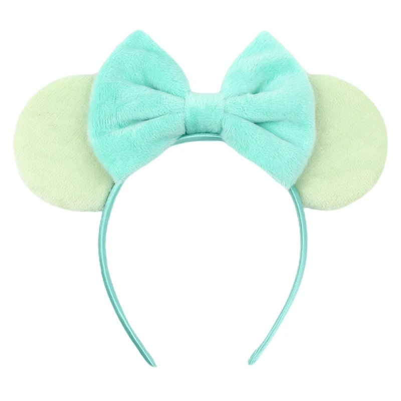 New Trendy Mouse Ears Headband 3.3"Velvet For Girls Soft Bow Hairband Halloween Festival Party Trip DIY Hair Accessories Gifts