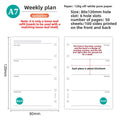 A7 50Sheets Loose Leaf Notebook Refill Spiral Binder Inner Page Weekly Monthly To Do Line Grid Inside Paper Stationery