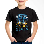 New Funny Six Seven Italian Brainrot 67 Number Graphic Print T-Shirt Boy/Girl Summer Short Sleeved Kids Comfortable Tshirt Top