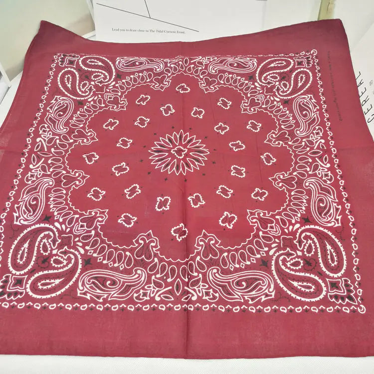 New Fashion Hip Hop 100% Cotton Bandana Square Scarf Gradient Color Paisley Headband Printed For Women/Men/Boys/Girls