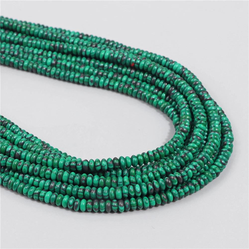 Natural Flat Round Stone Beads Abacus Shape Jaspers Quartzs Gems Beads For DIY Necklace Earrings Jewelry Making Accessori 2*4mm