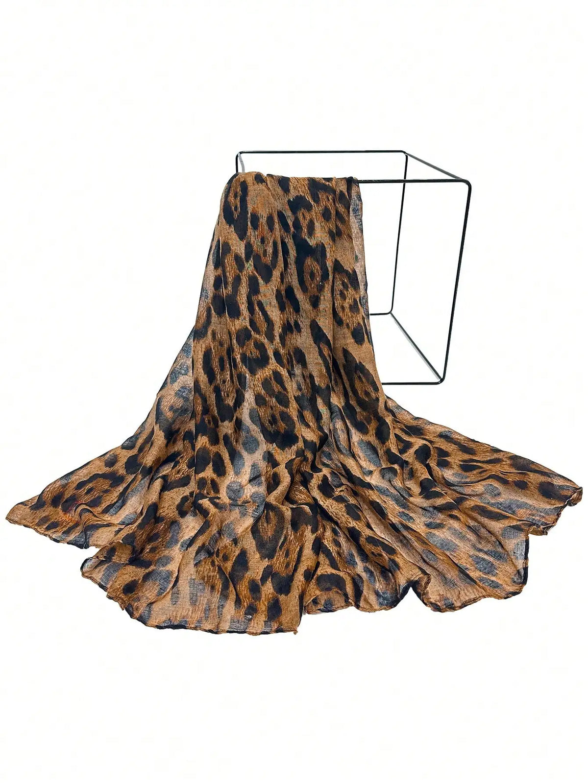 Boho 1pc Fashionable Leopard Print Batik-Style Soft Lightweight Women's Scarf Shawl Suitable For Daily Commuting & Outdoor Wear