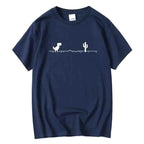 Men High Quality Cotton Blend Funny Dinosaur Print T Shirt Loose O-neck Summer Cool Men Tshirt Short Sleeve T-shirt Male Tee Top