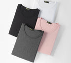2 Packs Bamboo Fiber Round Neck T-shirts Short Sleeve Classic Tees Sweat-absorbent Gym Man Undershirt Solid Color Tee Black New