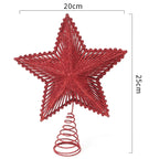 25cm Christmas Tree Top Glitter Gold Silver Star Home Xmas Tree Ornaments Christmas Decoration For Home 2024 Natal New Year 2025