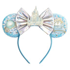 Cinderella Cartoon Mouse Ear Headband Sequin Bows Girl Adult Kid Halloween DIY Party Cosplay Hair Accessories Princess Hairband