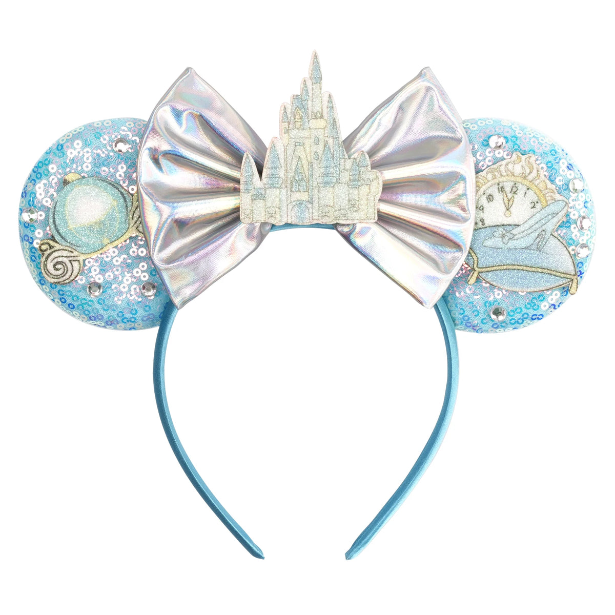 Cinderella Cartoon Mouse Ear Headband Sequin Bows Girl Adult Kid Halloween DIY Party Cosplay Hair Accessories Princess Hairband