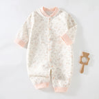 Bodysuit & One Pieces for Boys Girls Newborn Rompers Solid Color 100 Cotton 0-24M Long Sleeve Loungewear Outfit Thin Cute Design