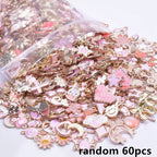 30/60/100pcs Random Mix Enamel/Drip Oil Charms For Jewelry Making Bulk Trinkets Charm Flower Heart Animal Bag Charm DIY Pendant