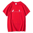 Men High Quality Cotton Blend Funny Dinosaur Print T Shirt Loose O-neck Summer Cool Men Tshirt Short Sleeve T-shirt Male Tee Top