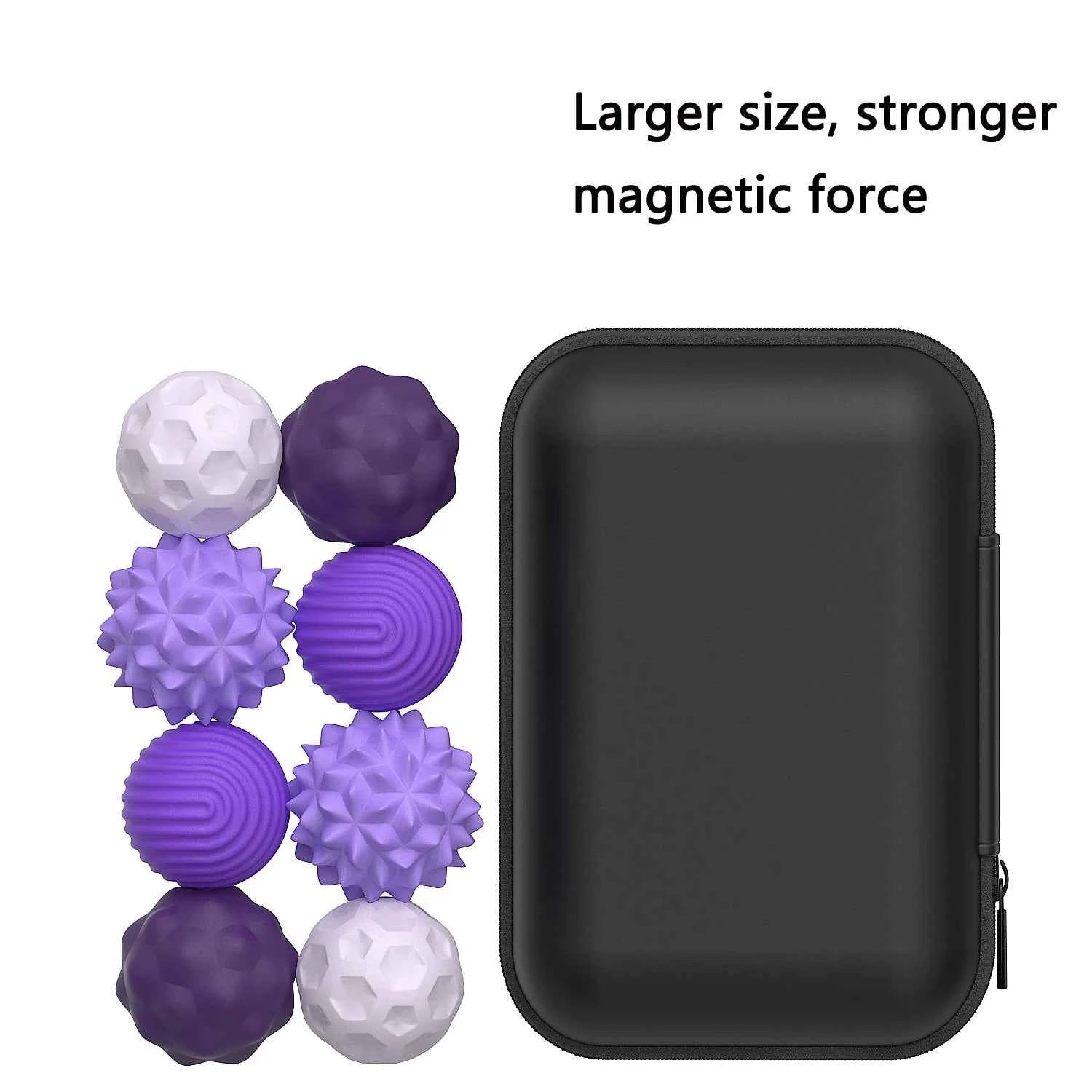 New Stress-Relief Magnetic Ball Toy Durable Rubber Fidget Spinner Toy Multicolor Novelty Relax Gadget for Adults and Youngsters