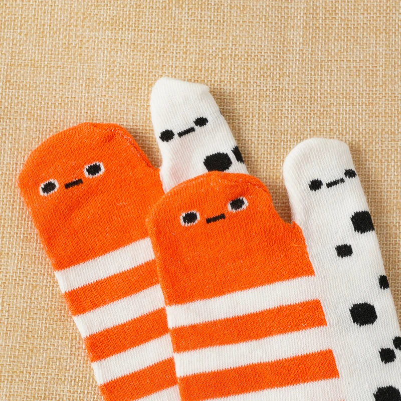 Women's Funny Cute Split Toe Socks Cartoon Shark Whale Printed Ankle Socks Soft Comfortable Breathable Short Socks for Students