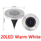 1/4/8Pcs Solar Lights Outdoor 8/20LEDs Disk Underground Lamp Spotlight Buried Solar Light for Home Garden Lawn Yard Decoration