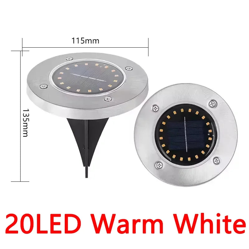 1/4/8Pcs Solar Lights Outdoor 8/20LEDs Disk Underground Lamp Spotlight Buried Solar Light for Home Garden Lawn Yard Decoration