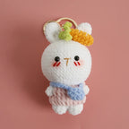 Cute Rabbit Crochet Keychain Handmade Bunny Bag Charm