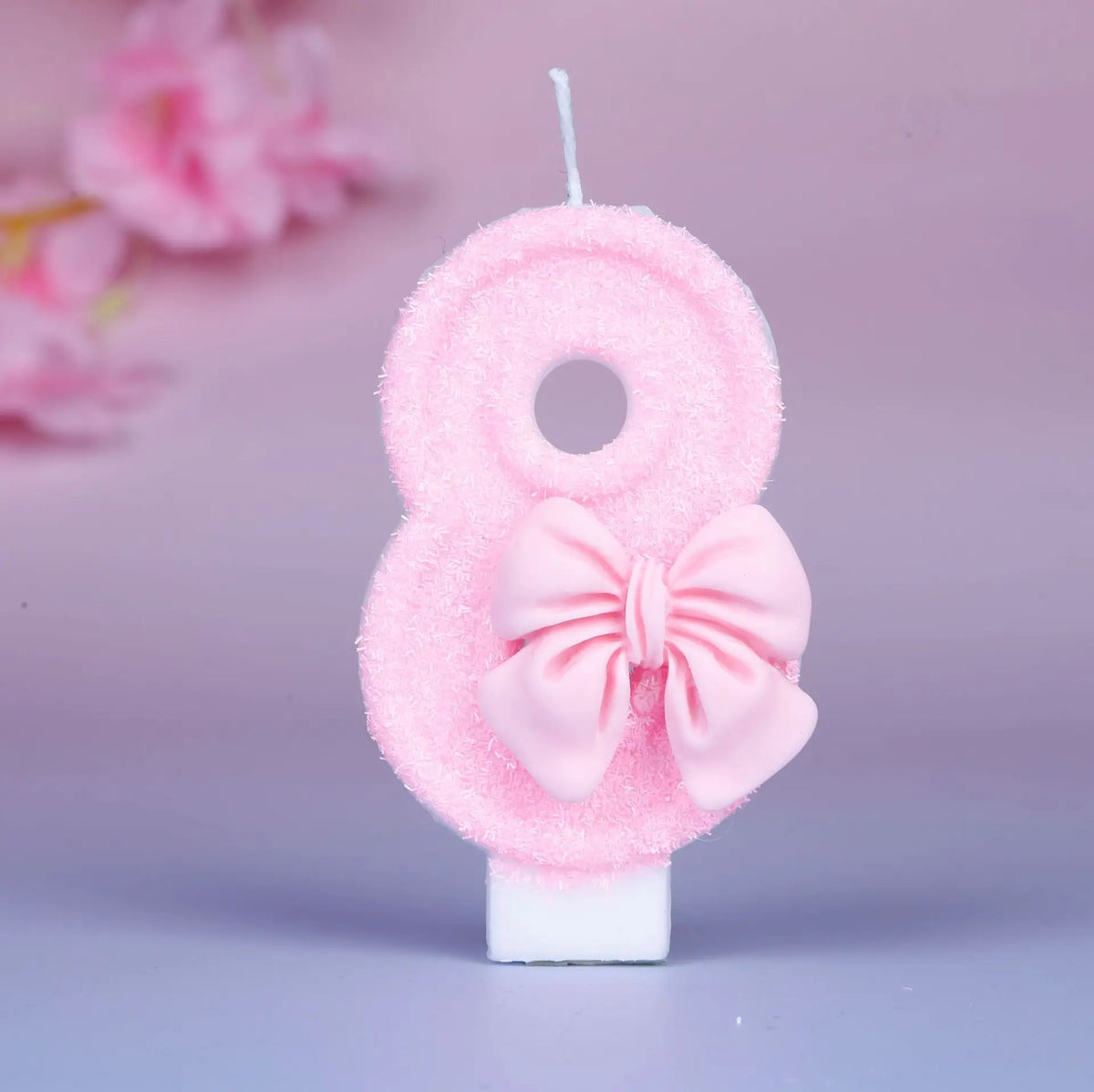 Creative digital candle new girl pink bow cute 0-9 birthday cake