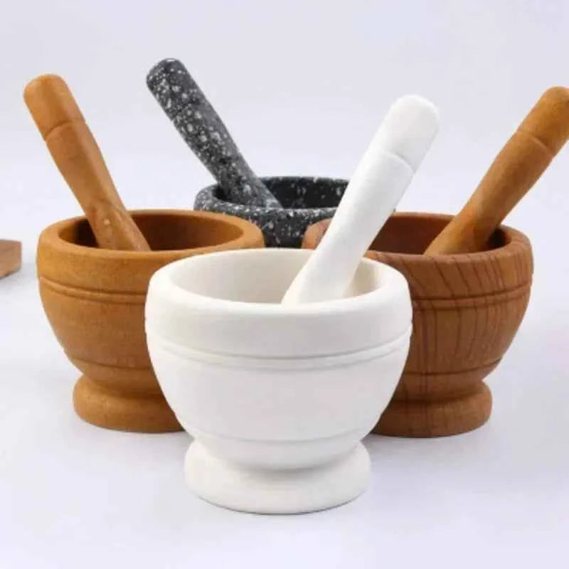 Resin Mortar and Pestle Set – Garlic, Herb & Spice Grinding Kitchen Tool