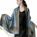 2025 new ethnic style retro shawl cashew flower geometric scarf cloak tassel scarf multi-color variety options available