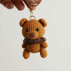 Cute Bear Couple Crochet Keychain Matching Animal Charm