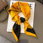2025 Silk Shawl Print Headscarf Cat Hair Wrap Neckerchief Female Satin Square Scarf For Women Headband Foulard Hijab Bandana
