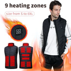 Men's Winter 9-Zone Smart Heated Vest—Warm Jacket Vest, USB-Powered, Outdoor Casual, Cold-Weather Protection