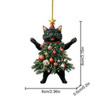 1PC Christmas Tree Pendants Cute Cat Hanging Ornaments for Car Backpack Xmas Tree Decorations Party Supplies New Year Gifts