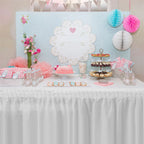 2pcs/set Disposable Paper Tablecloth Skirt Set Rectangular Table Cover And Table Skirt Party Supplies For Events Decoration