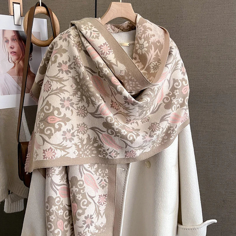 Cashmere Scarf for Women Thick Warm Winter Blanket Brand Female Luxury Quality Shawl Wrap Bufanda 2024 Poncho Echarpe Pashmina